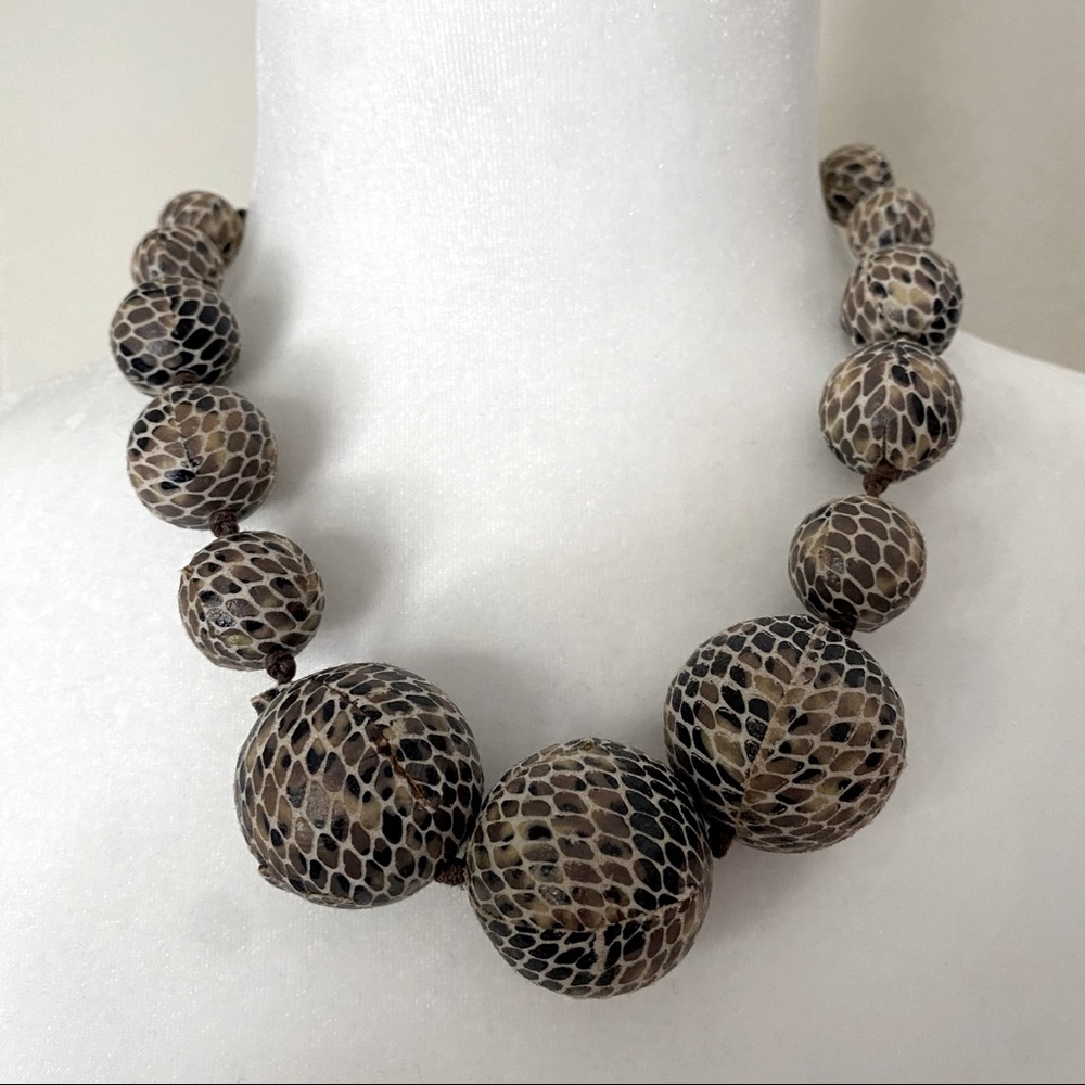 Francesca’s Collections Snakeskin Print Necklace